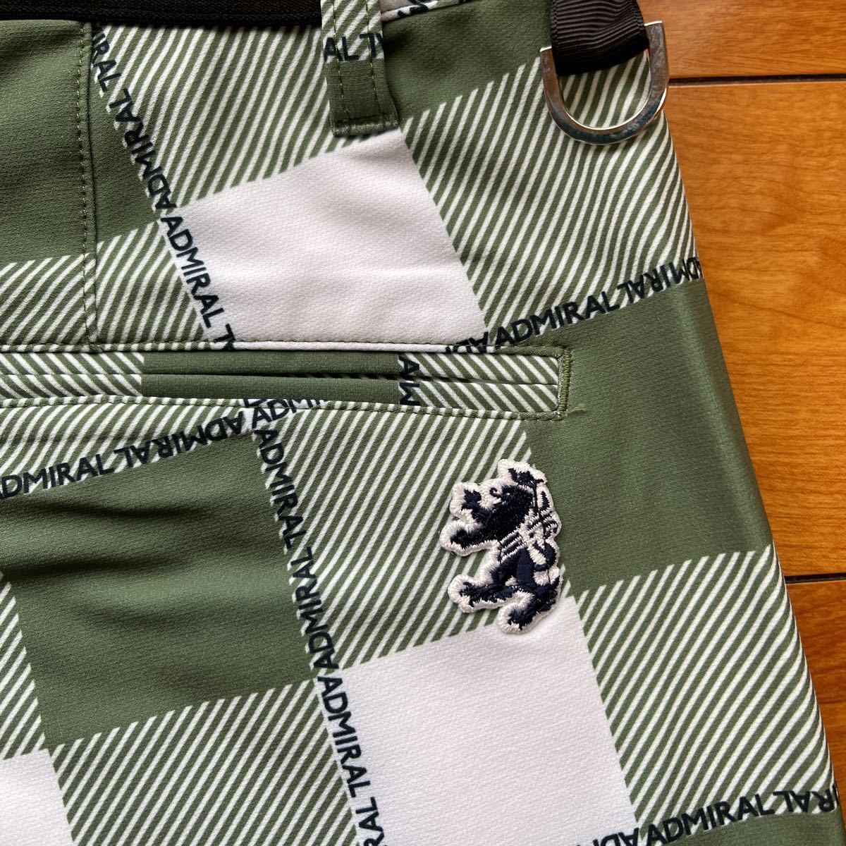 送料無料Admiral GOLFアドミラルMENSマドラスLOGOチェック薄手ライトパンツOUTGOM吸水速乾ソフトシェル通気性ventilation(半額以下XL)新品