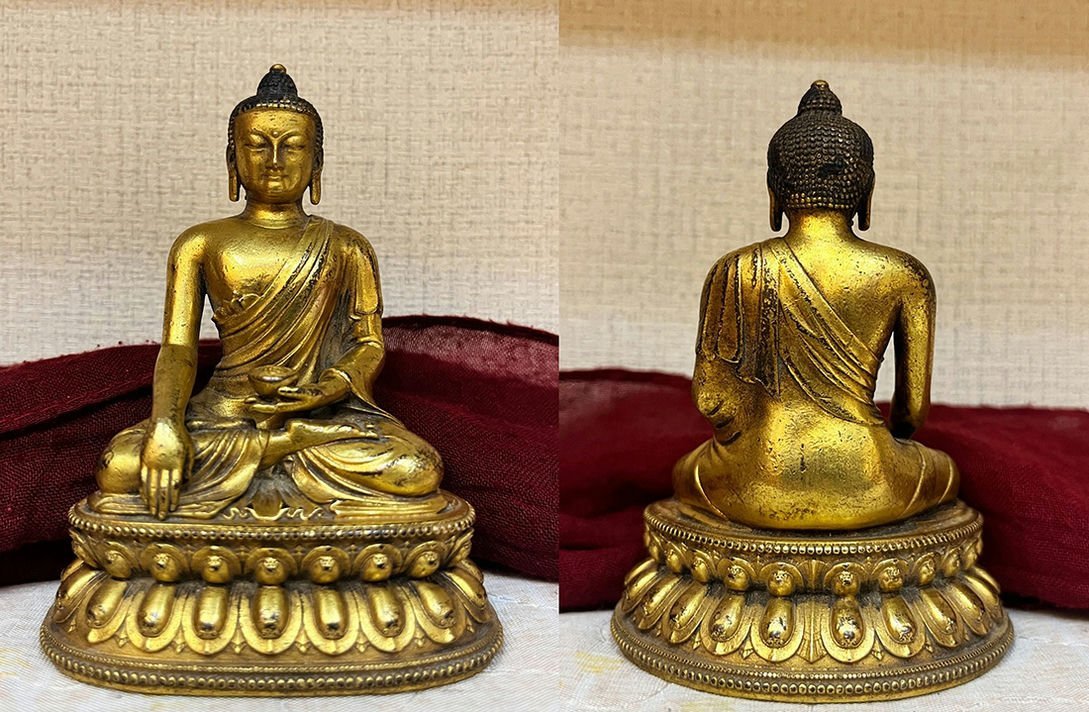 □青澤古美術□063清時代 仏教古美術 チベット密教 銅塗金 □青澤古美術□063清時代 仏教古美術 チベット密教 銅塗金