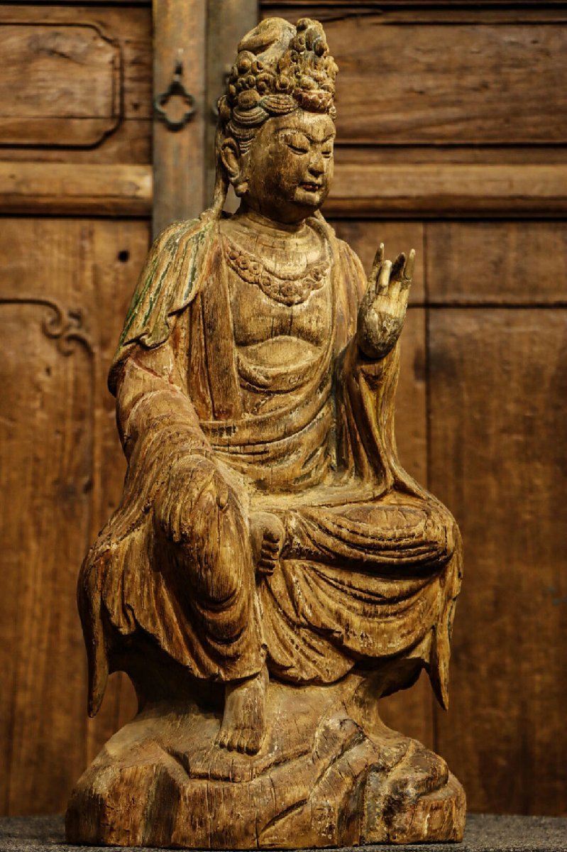 生まれのブランドで 仏教美術 古銅 観音菩薩像 仏像 置物 V R3235