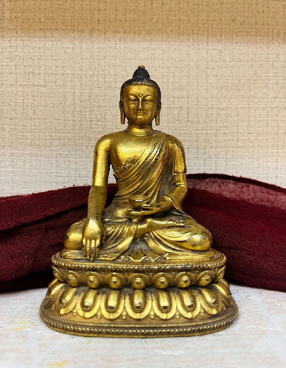 □青澤古美術□063清時代 仏教古美術 チベット密教 銅塗金 □青澤古美術□063清時代 仏教古美術 チベット密教 銅塗金