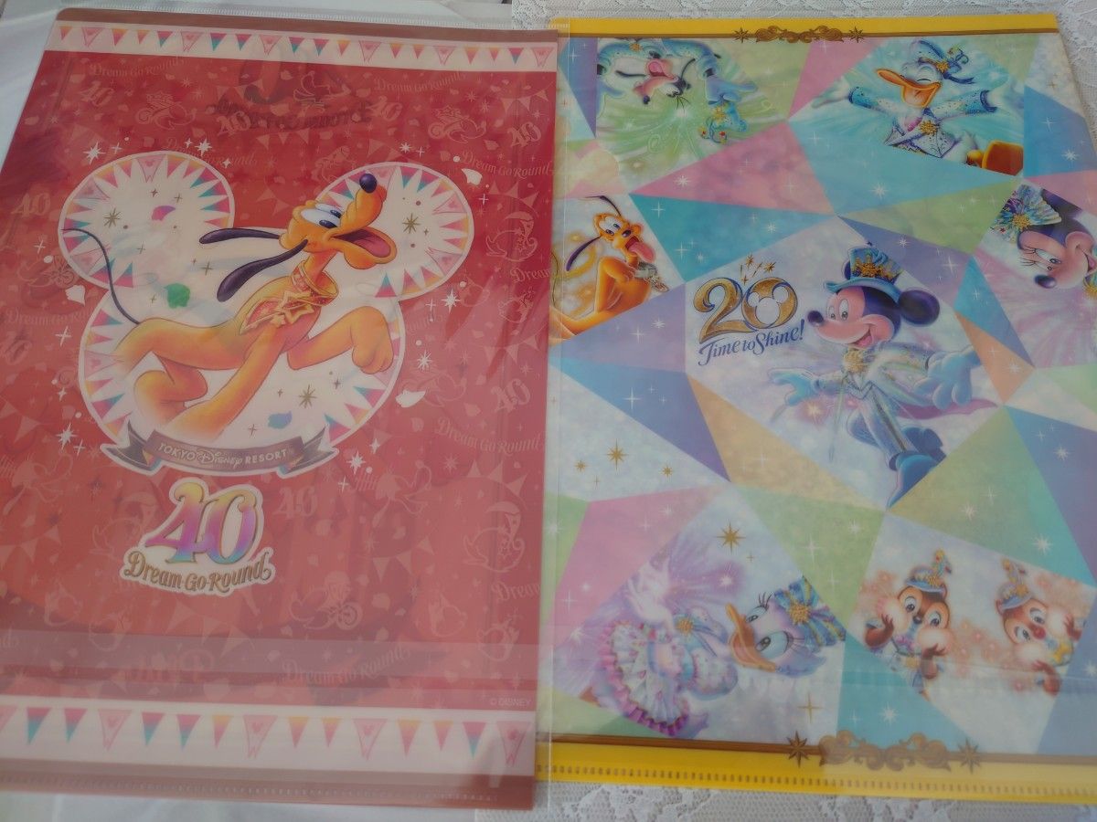 東京ディズニーリゾート 40周年 TDS20周年 クリアファイル クリアホルダー 2枚セット（プルート）｜PayPayフリマ