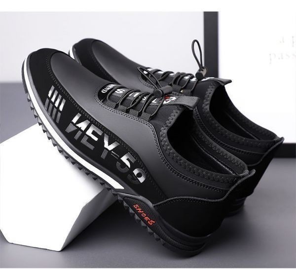 靴 【25.5cm】【ｓ28 黒】 結ばない靴ひも メンズ スニーカー スポーツ ウォーキング シューズ 40代 50代 60代 軽量 ランニング 運動靴 1_画像2