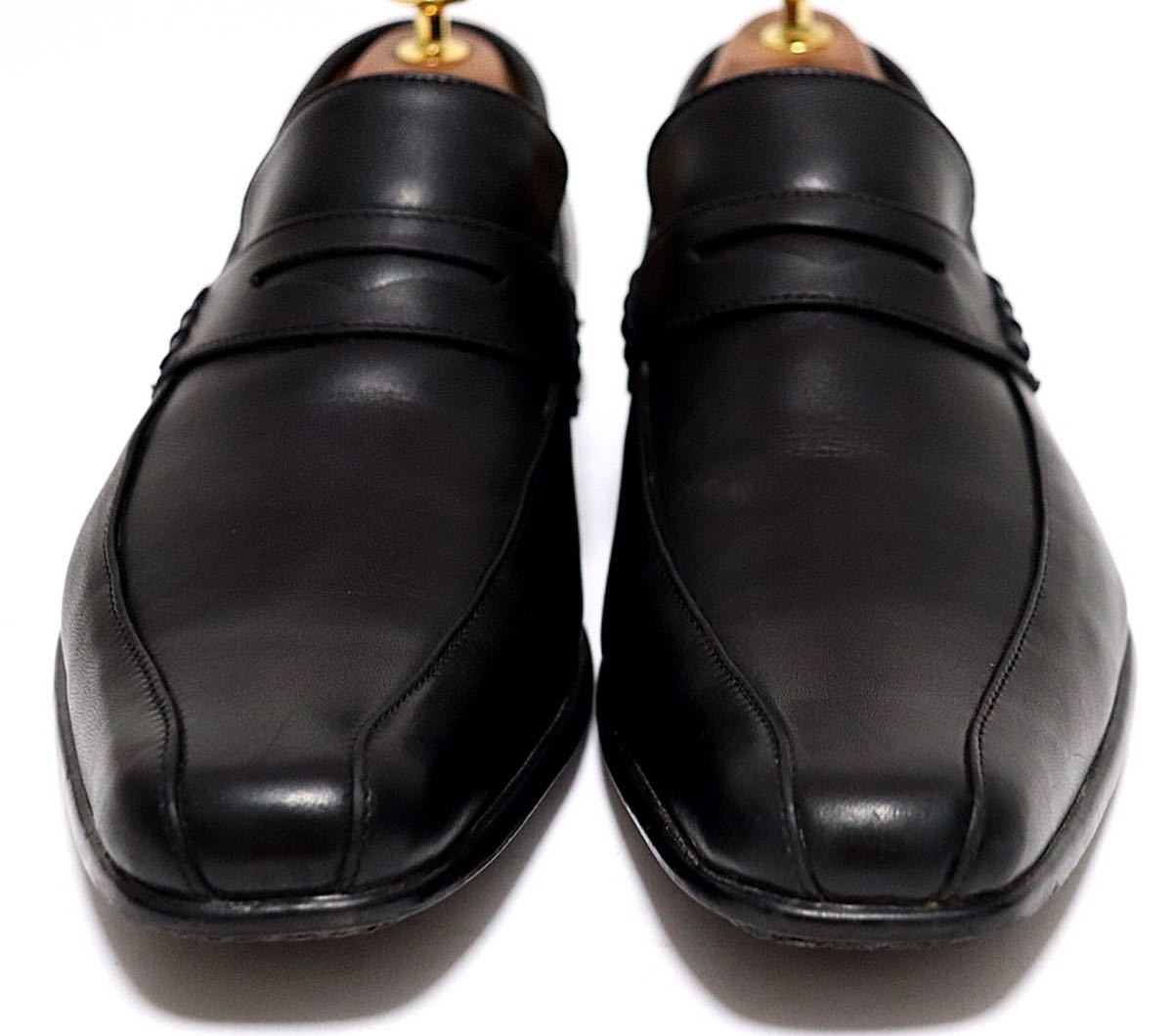 [良品] HAWKINS 7.5 25.5㎝ ビジネスシューズ ローファー スワールトゥ　premium 本革 高級靴　人気ブランド　フォーマル　紳士　送料無料