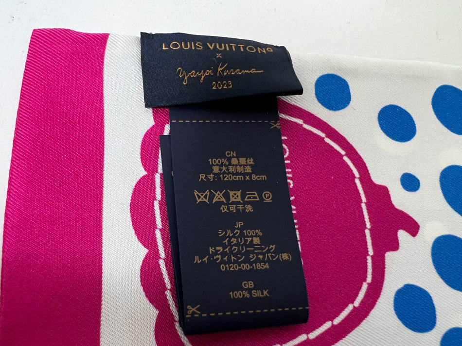 LOUIS VUITTON Louis Vuitton LV×YK band -* Infinity dot . interval . raw scarf tsui Lee ribbon silk 100% M78290 new goods 