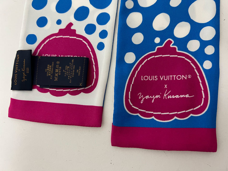 LOUIS VUITTON Louis Vuitton LV×YK band -* Infinity dot . interval . raw scarf tsui Lee ribbon silk 100% M78290 new goods 