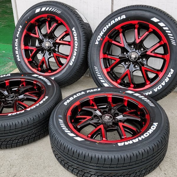 ハイエース 200系 ホイール タイヤ 17インチ 新品 4本セット 車検対応 ヨコハマタイヤ パラダ 215/60R17 ホワイトレター 純正車高可_画像6