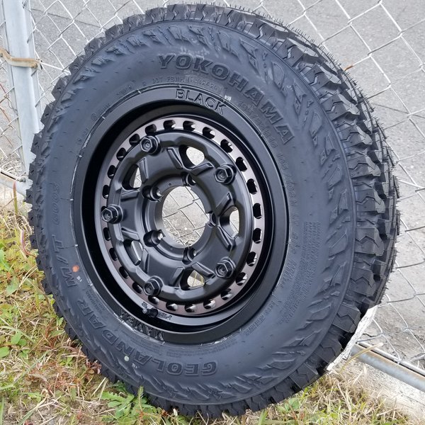 JA JB スズキ ジムニー 16インチ タイヤホイール 4本セット Black Mamba ヨコハマ ジオランダー YOKOHAMA GEOLANDAR M/T MT G003 185/85R16_画像4