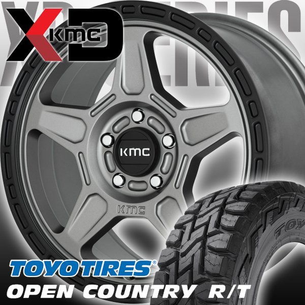 デリカD5 RAV4 コンパス KMC KM721 ALPINE 16インチタイヤホイールセット TOYO オープンカントリー RT 215/70R16 225/70R16 235/70R16_画像1