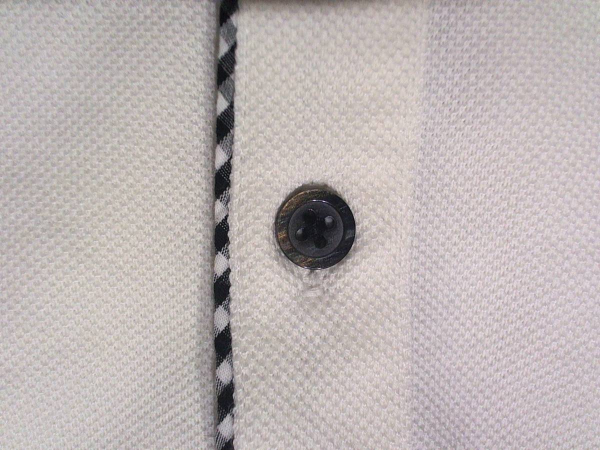 * the smallest defect have * Takeo Kikuchi [TK MIXPICE] double color polo-shirt with short sleeves half button shirt deer. .L white black white check 