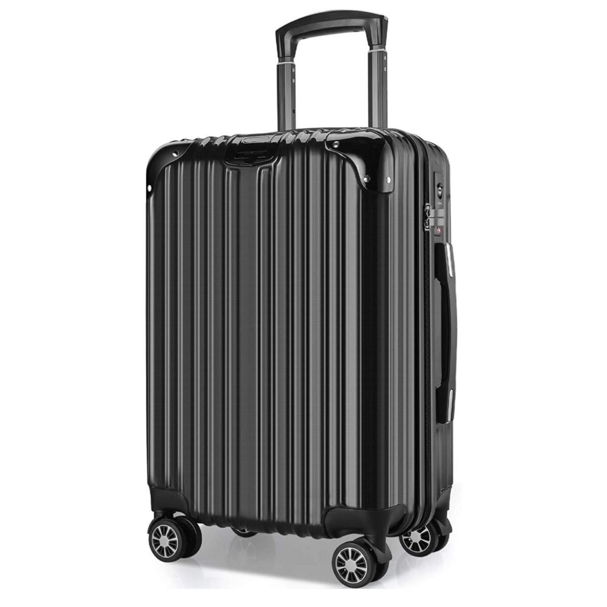 【新品】スーツケース　M 黒　ブラック　キャリーケース　軽量　機内持ち込み　旅行 キャリーバッグ TSAロック　メンズ　レディース