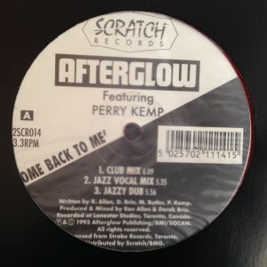 12inchレコード　AFTERGLOW / COME BACK TO ME feat. PERRY KEMP_画像1