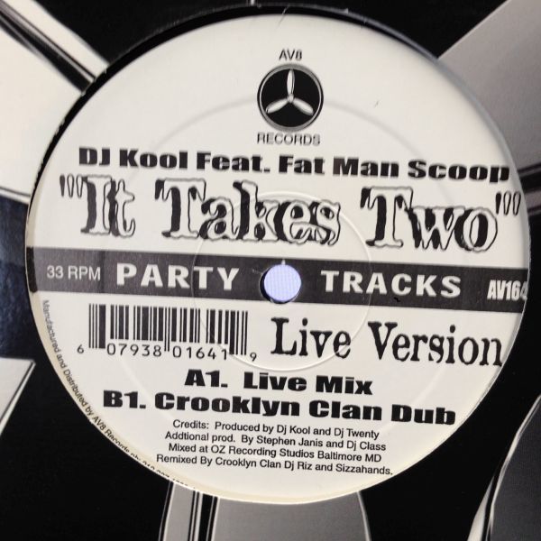 12inchレコード　DJ KOOL / IT TAKES TWO LIVE VERSION feat. FAT MAN SCOOP_画像1