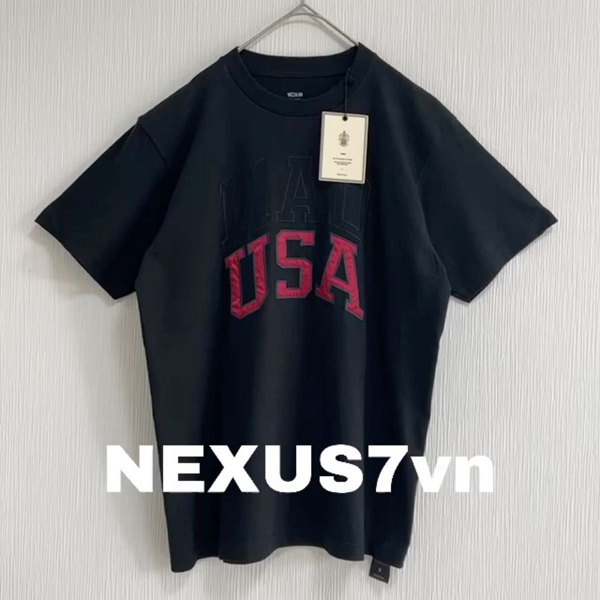 【タグ付未使用品】NEXUSVII ネクサスセブン　MAD USA 刺繍ロゴブラック　Mサイズ