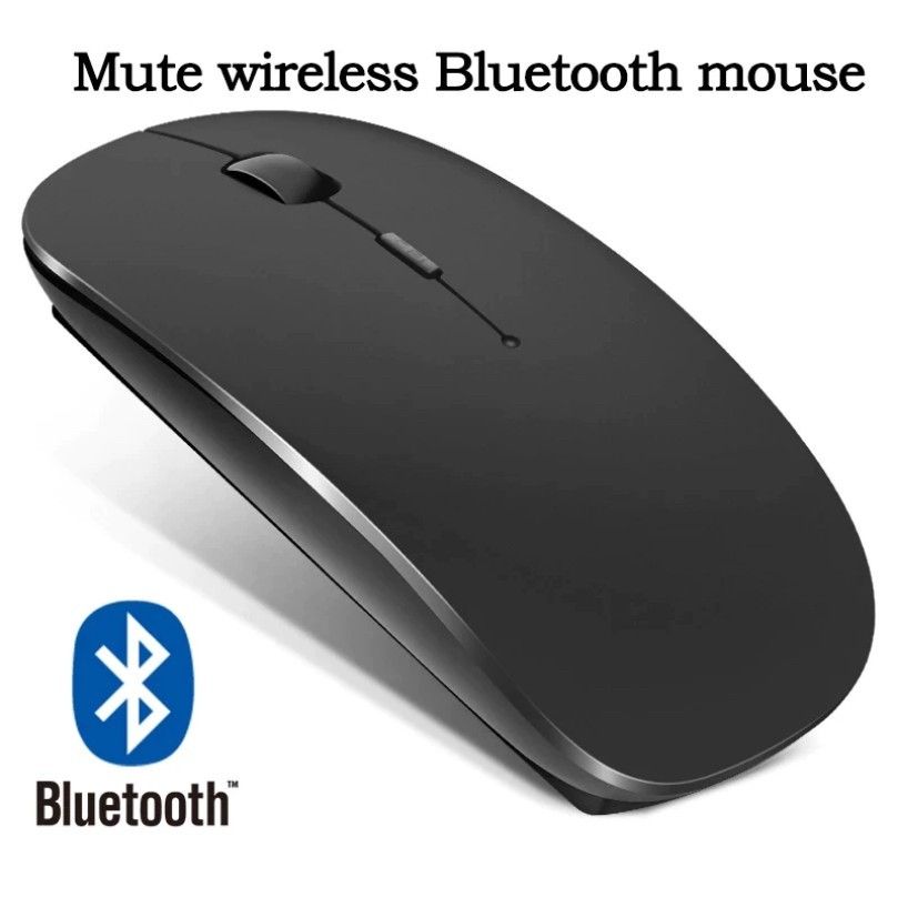 micro USB充電式 デュアルワイヤレスマウス（Bluetoothと2.4GHz）4ボタン サイレントクリック【色】ブラック