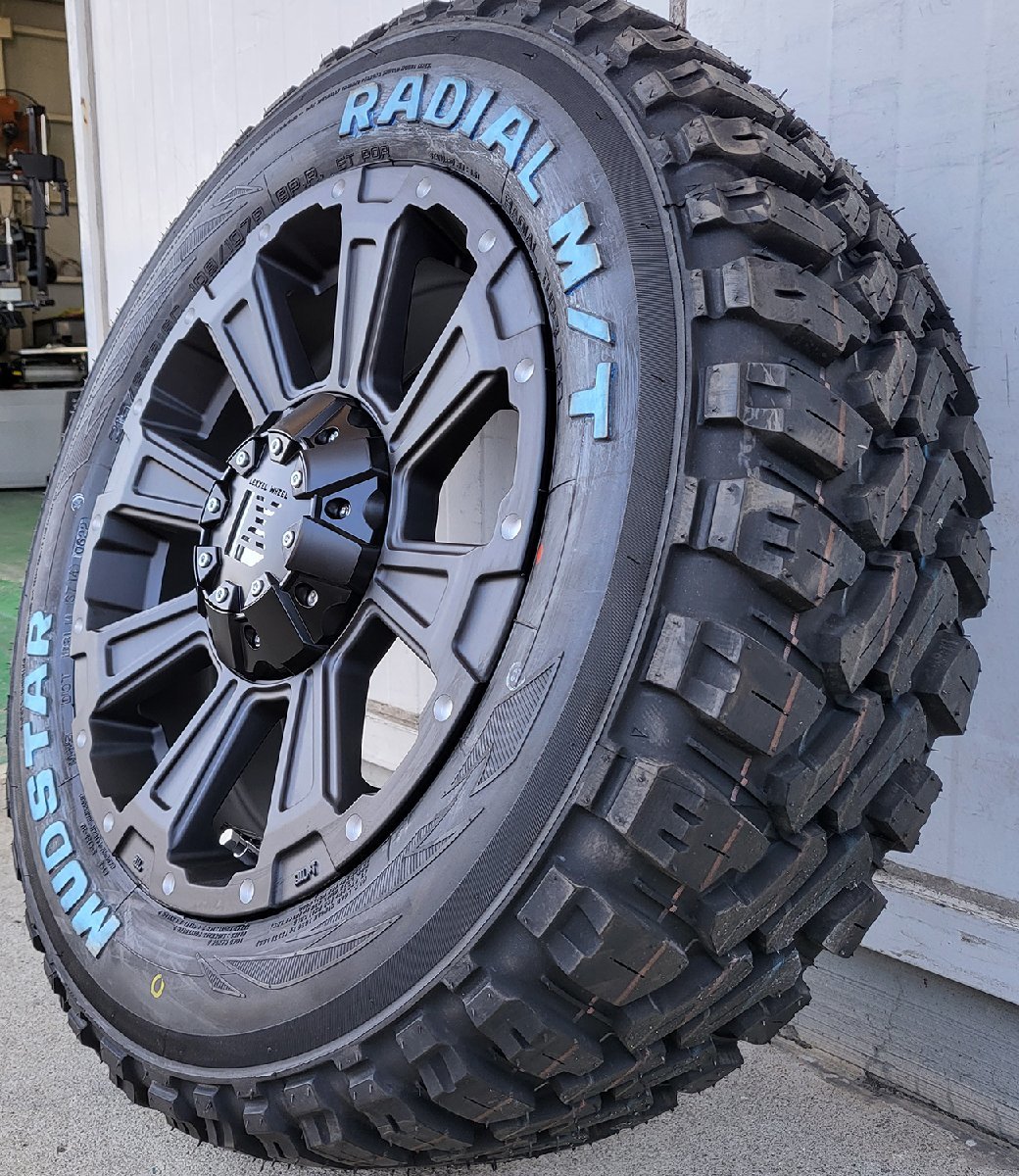 16インチ DeathRock マッドスター 215/65R16 ホワイトレター 200系ハイエース レジアスエース タイヤ＆ホイール新品４本セット 車検対応_画像1