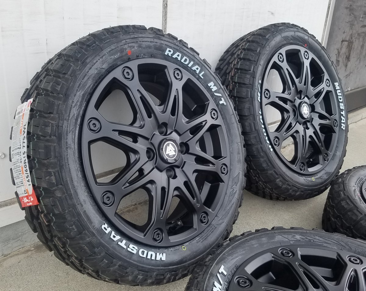 ハイゼットジャンボ エヴリィ ウェイク ハスラー マッドスター ラジアル MT 165/60R15 タイヤホイール 16インチ ホワイトレター_画像7