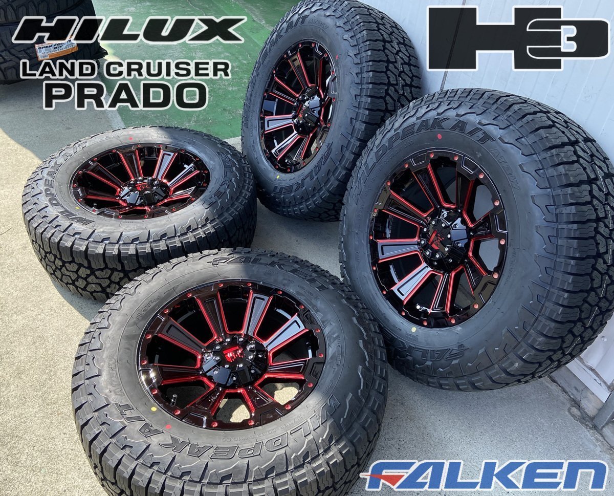 120 150 プラド サーフ ハイラックス FJ タイヤホイール FALKEN WILDPEAK AT3W 265/70R17 新品4本セット 17インチ DeathRock_画像3