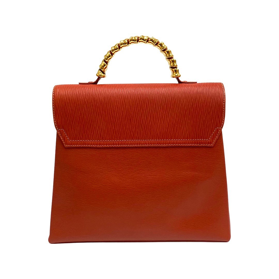 極 美品 LOEWE ロエベ ロゴ ベラスケス ツイストハンドル 金具 レザー 本革 2way ミニ ハンドバッグ ショルダーバッグ レッド 32131_画像5