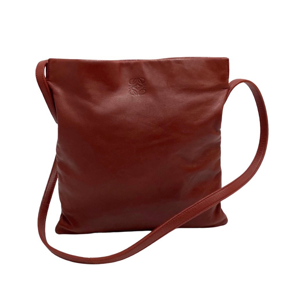 極 美品 LOEWE ロエベ アナグラム ロゴ ナッパレザー 本革 ミニ