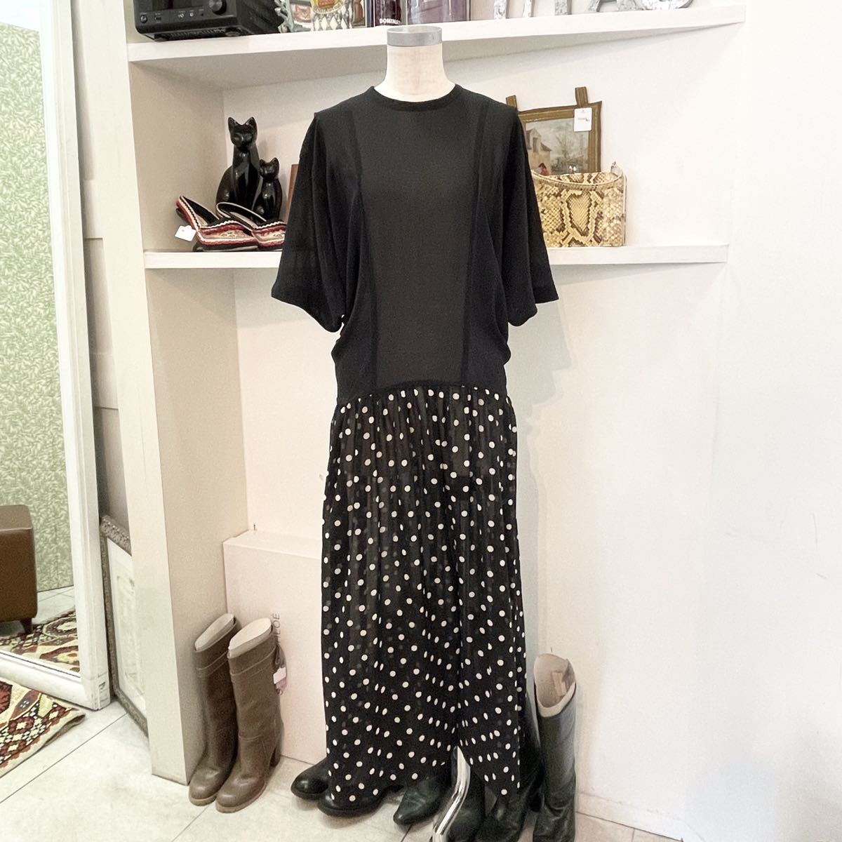 豪華ラッピング無料 COMME des GARCONS/onepiece/90s/dot/black/ladies