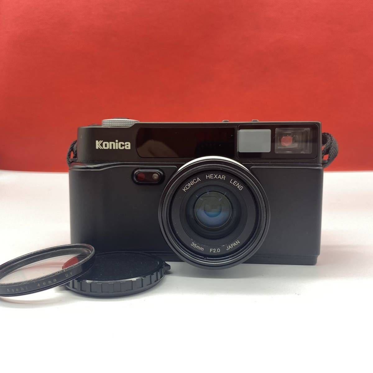 ◇A KONICA HEXAR フィルムカメラ コンパクトカメラ ブラック 35mm F2