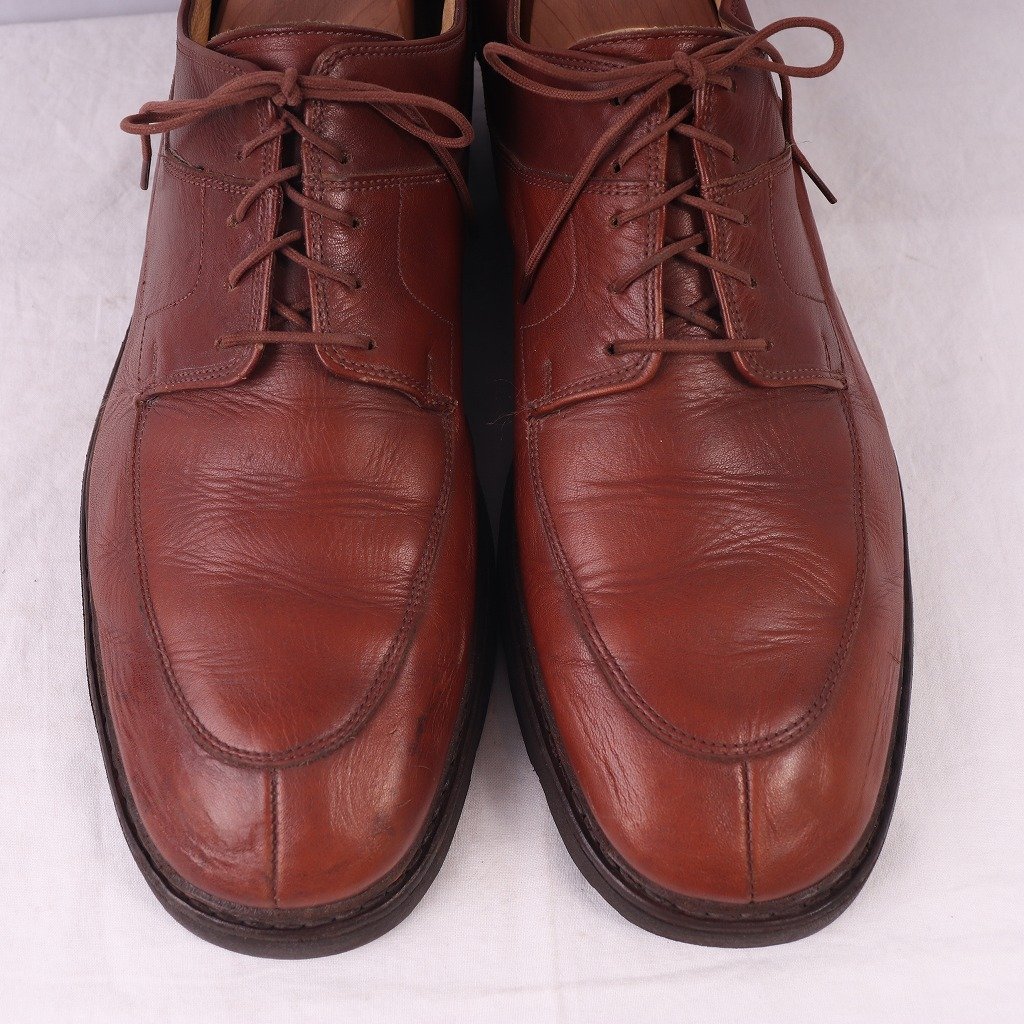 パラブーツ 10 Paraboot Uチップ アヴィニョン AVIGNON ブラウン 茶 レザーシューズ フランス製 メンズ 本革 中古 古着 ds3489_画像3