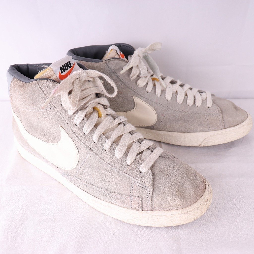 BLAZER HI SUEDE VNTG 27.5cm/NIKE ブレーザー ミッド ナイキ 古着 中古 グレー 灰色 白 メンズ スニーカー xx7099_画像6