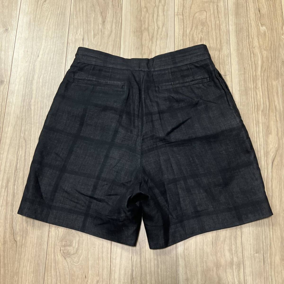 【送料360円】美品 Paul Smith ポールスミス 高級 コレクションライン 黒 ブラック ショートパンツ ハーフパンツ メンズ チェック柄 R-4233の画像4