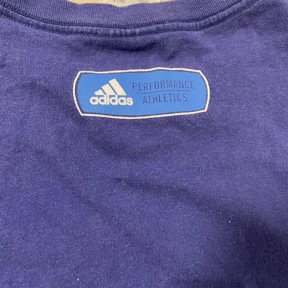 USA製　adidas パフォーマンスロゴ　tシャツ XL 青_画像4