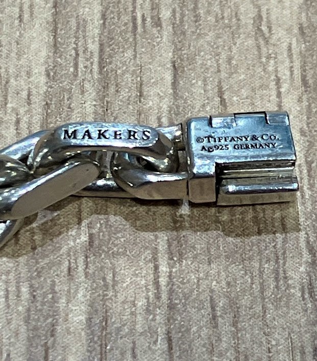 ME387】Tiffany&Co ティファニー K18/sv925 メイカーズ ナロー