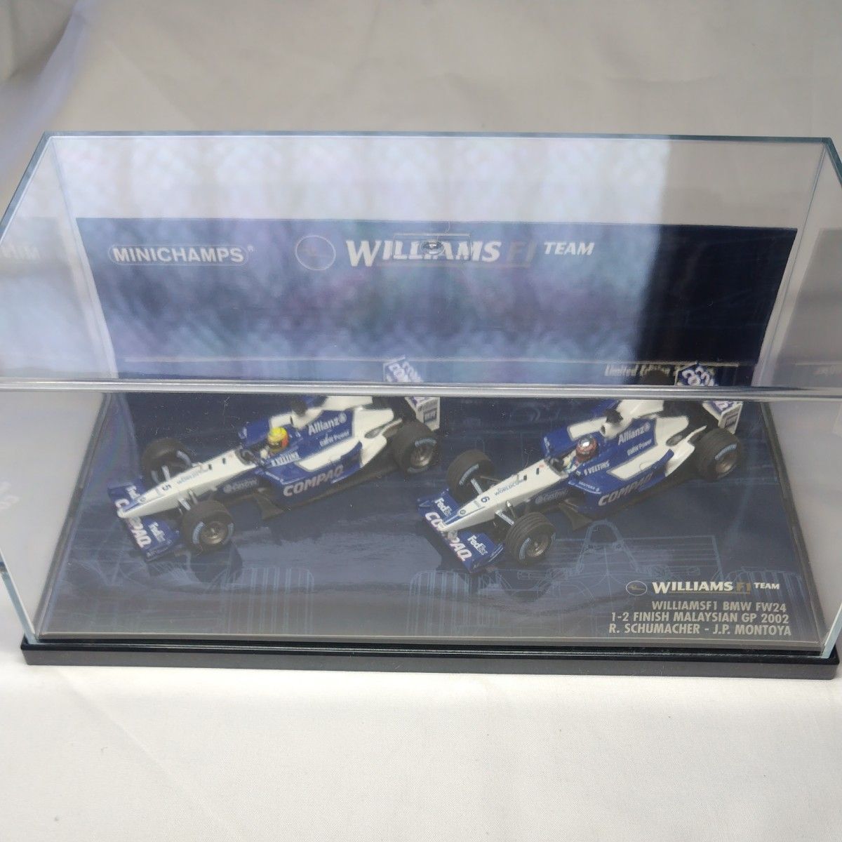 ミニカー 1/43 ミニチャンプス WILLIAMS F1 BMW FW24 1-2 FINISH MALAYSIAN 2002