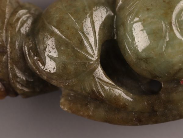 中国古玩 唐物 緑砡石 翡翠 置物 時代物 極上品 初だし品 8625の画像6