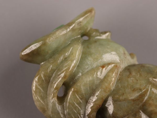 中国古玩 唐物 緑砡石 翡翠 置物 時代物 極上品 初だし品 8625の画像9