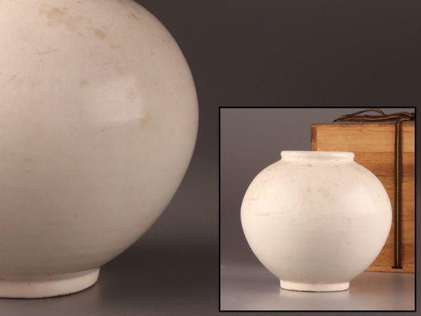 独特な店 古美術 朝鮮古陶磁器 李朝 白磁 提灯壷 時代物 極上品 初だし