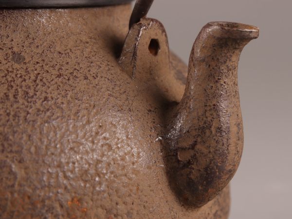煎茶道具 時代鉄瓶 銅製蓋 釡師 大西清右衛門 共箱 時代物 極上品 初だし品 9020