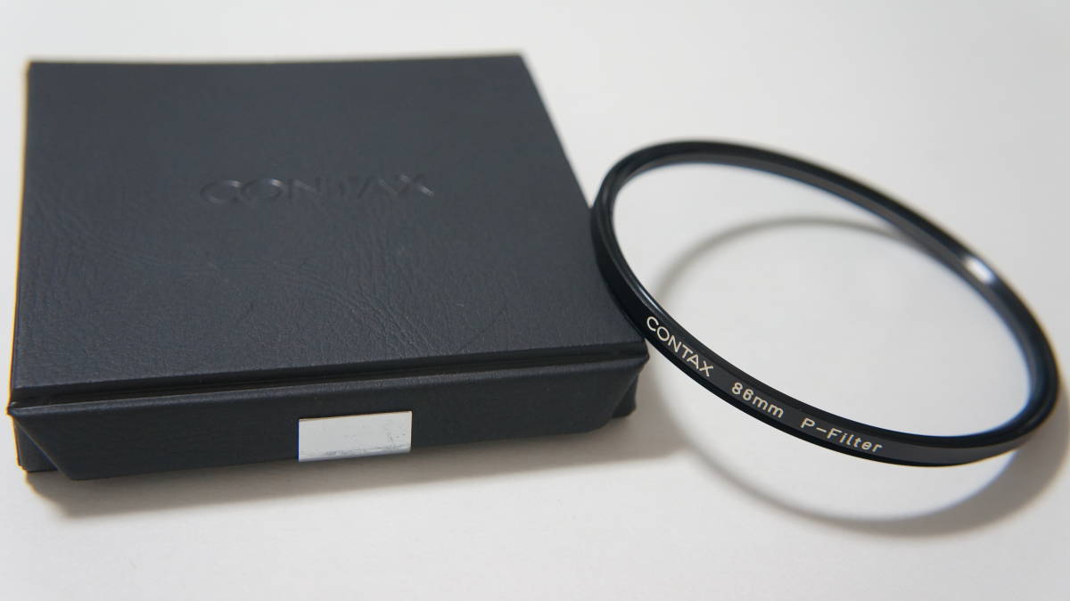 ★良品★[86mm] CONTAX P-Filter 実用保護フィルター 革ケース付_画像1