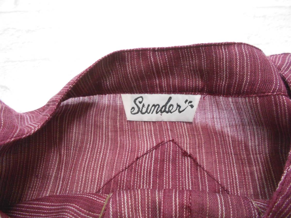 ( beautiful goods free shipping!) Sunder Thunder Choro ba The -ru bordeaux stripe pattern kati cotton easy tunic ( cotton 100%lak...