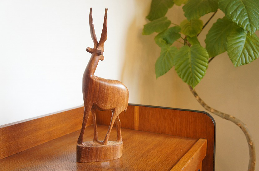 Fork art gazeru objet d'art / folkcraft goods / Africa n art /p Limitee .b/ hand made / tree carving / wood ornament /../senfo/kenia/ animal / cheeks 