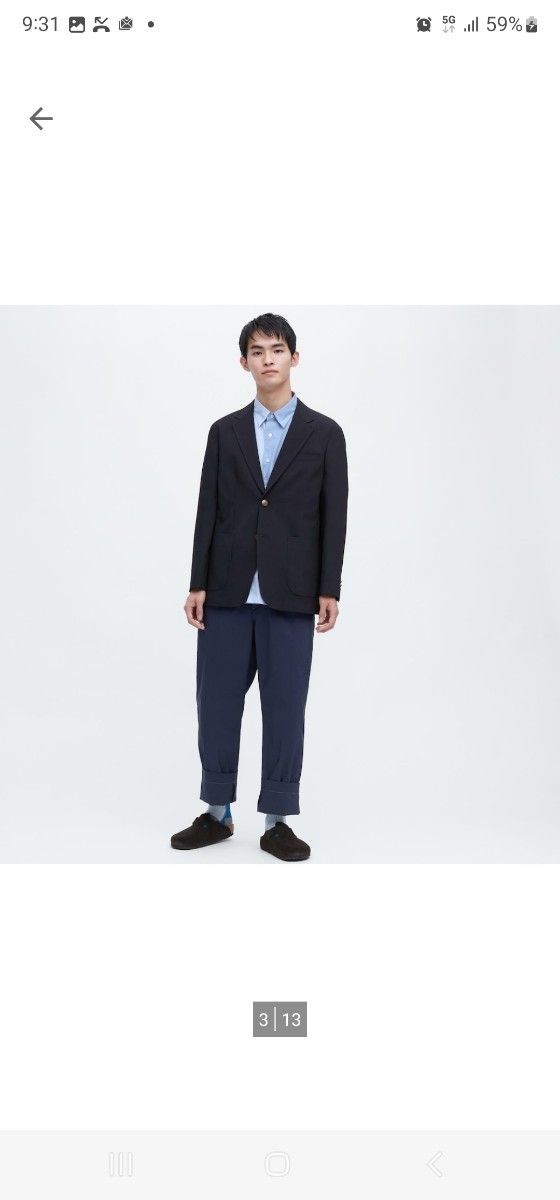 感動ブレザー　袖丈着丈短め　ユニクロ UNIQLO jw Anderson 感動ブレザー　袖丈着丈短め L　新品