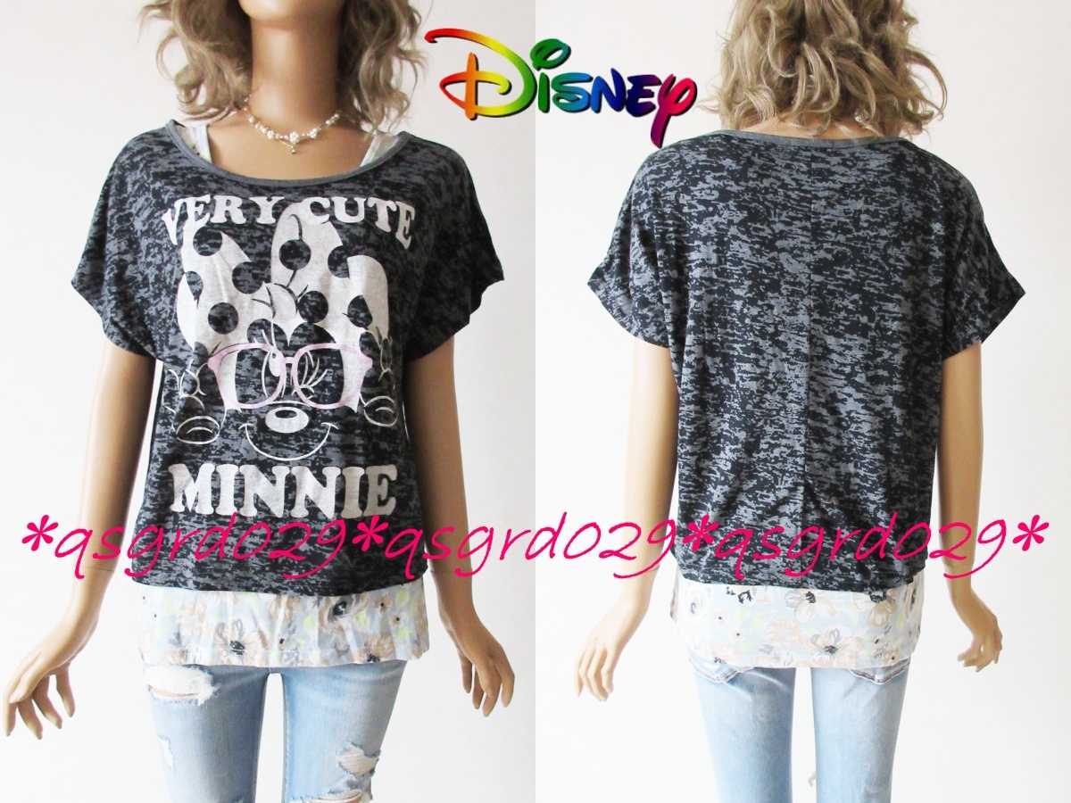 892◆SALE◆新品・未使用◆Disneyディズニー ミニーマウス プリントＴシャツ＋タンクトップ２点ＳＥＴ/Ｍサイズ_画像4