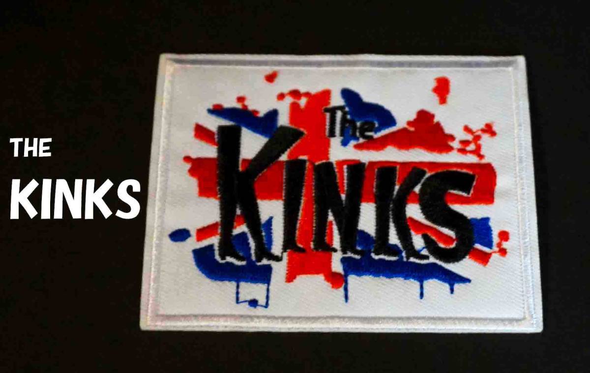 白四角■英国旗◆新品UK英国　ユニオンジャック　キンクス The Kinks　■イギリス　ロックバンド　刺繍ワッペン激渋■洋服・衣類・衣服DIY_画像1