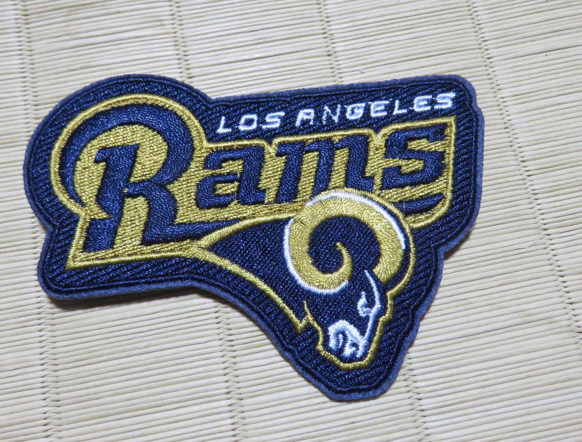 巻角羊GN■紺黄土金　英語ロゴ■新品NFL　ロサンゼルス・ラムズ Los Angeles Rams　ひつじ羊 刺繍ワッペン■アメリカ　スポーツ◎アメフト_画像6