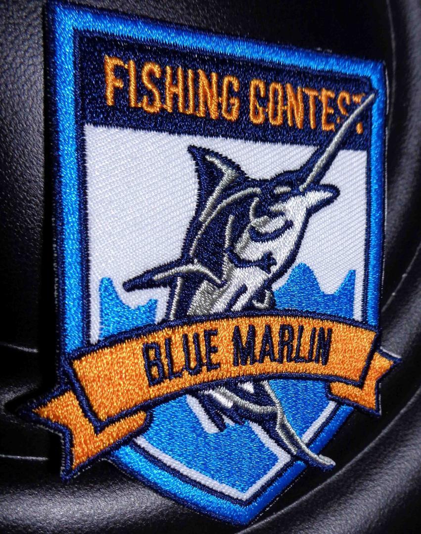 白青橙◎新品カジキ　フィッシング　FISHING CONTEST BLUE MARIN　刺繍ワッペン（パッチ）アメリカ　釣り　魚　コンテスト　大会　激シブ