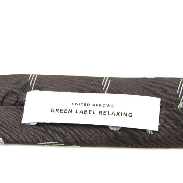 グリーンレーベルリラクシング 格子柄 総柄 高級 シルク ユナイテッドアローズ ブランド ネクタイ メンズ グレー green label relaxing_画像3
