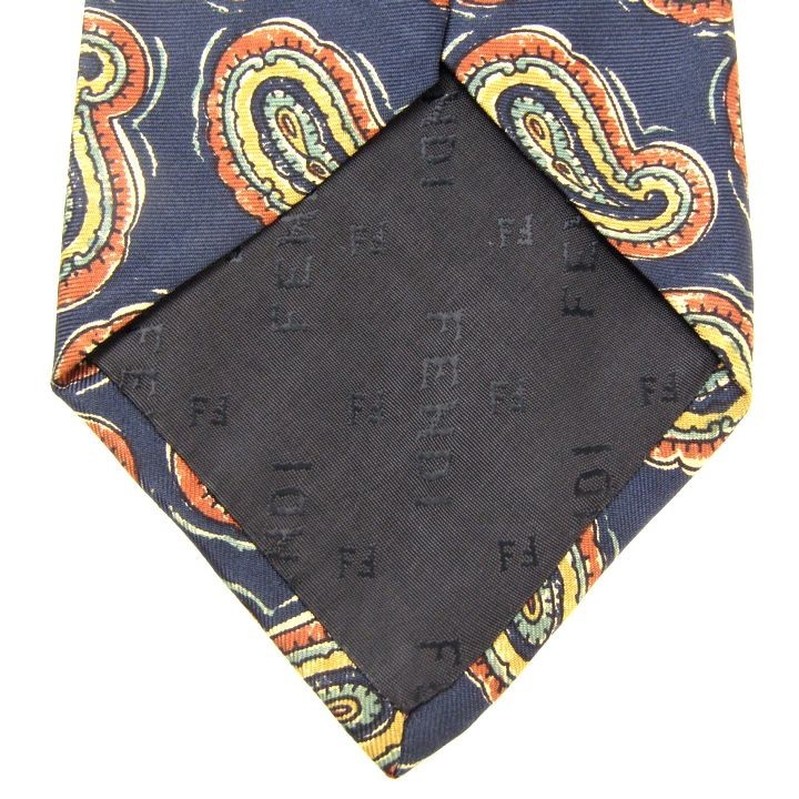 Fendi peiz Lee рисунок высококлассный шелк Италия бренд галстук мужской темно-синий хорошая вещь FENDI