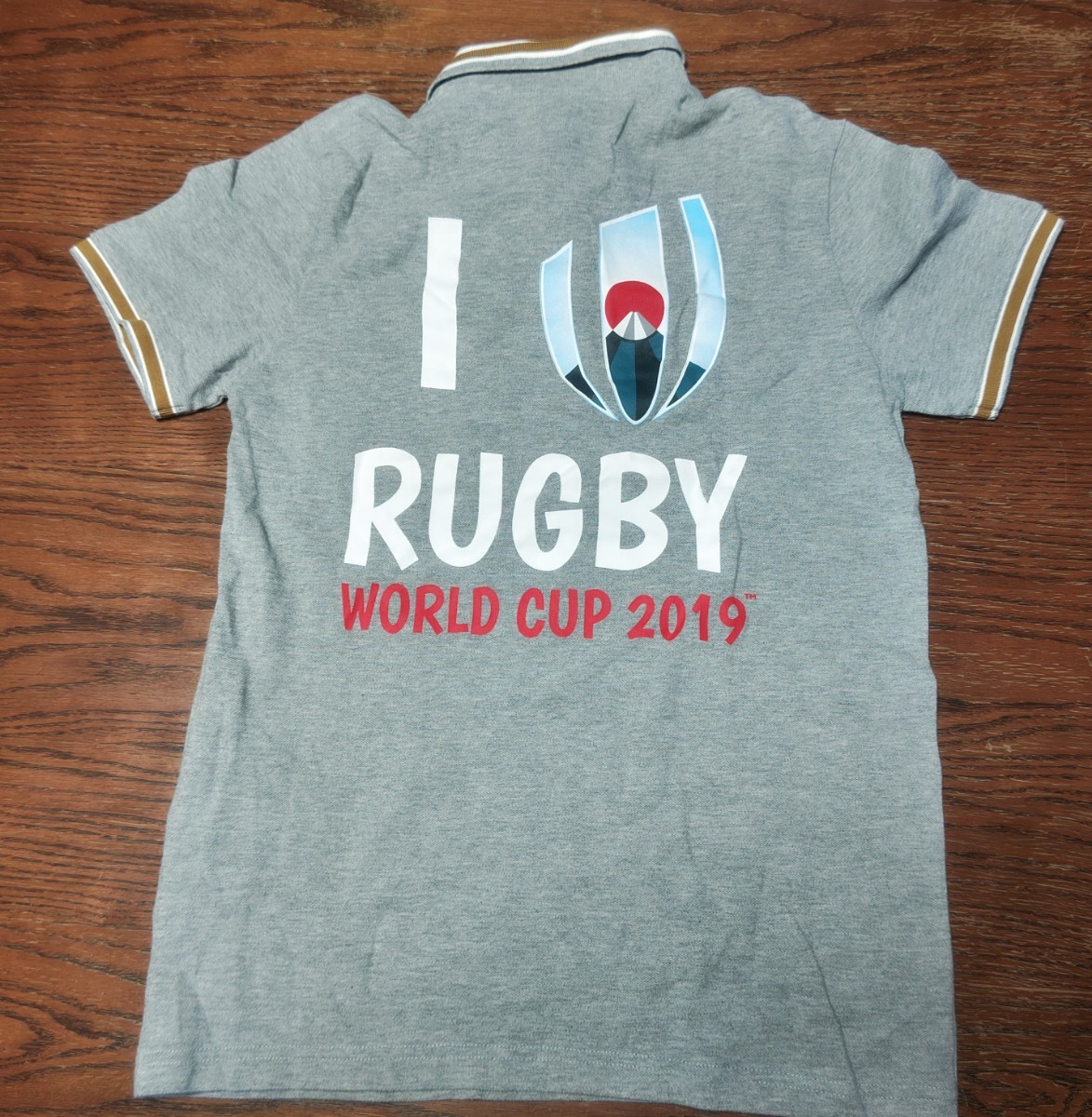 * free shipping * one point limit * rugby World Cup 2019 polo-shirt S size gray 