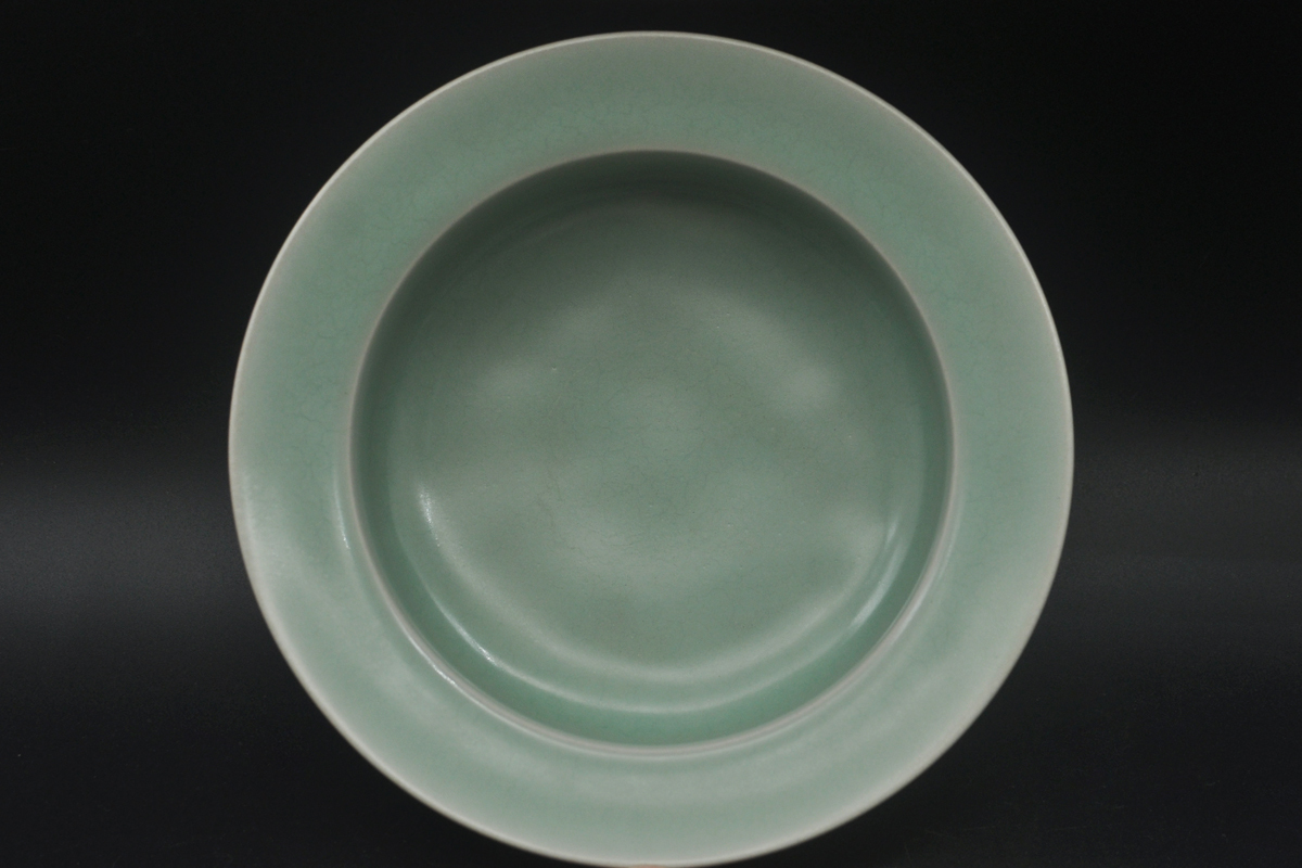 品質のいい 龍泉窯 ☆唐物古玩古董☆宋時代 珍品 宋 - 盤口筆洗 青磁 宋