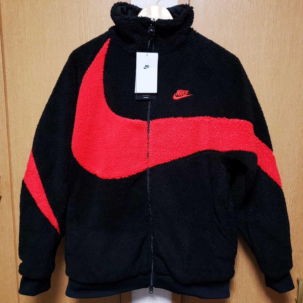 新品】NIKE 2XL ビッグスウッシュ リバーシブル ボアジャケット SWOOSH