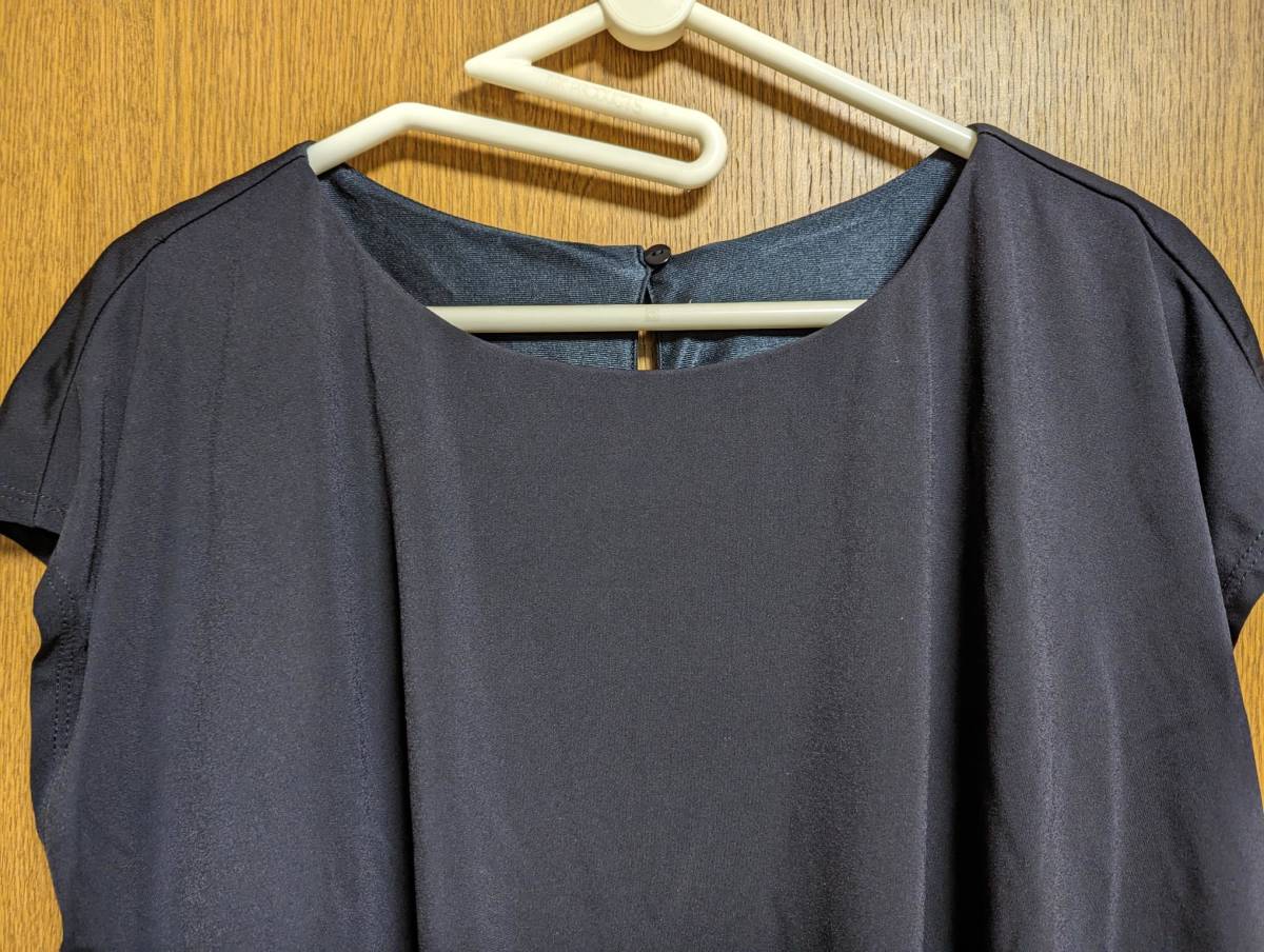 アンタイトル 昨季美品 ネイビー ジャージ フレンチスリーブカットソー