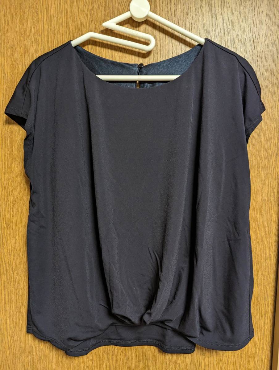 アンタイトル 昨季美品 ネイビー ジャージ フレンチスリーブカットソー